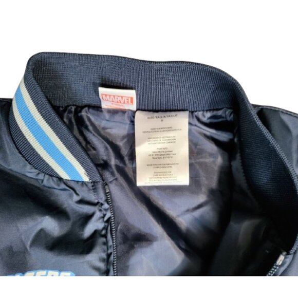 MARVEL AVENGERS Blue Full Zip Lined Windbreaker Jacket With Pockets - Boy's 8 - Picture 3 of 5